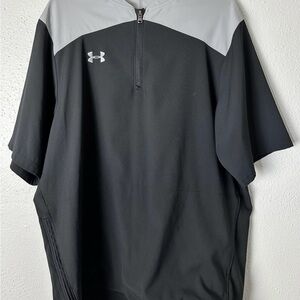Under Armour Black and Light Gray Baseball Batting Practice Jacket Medium